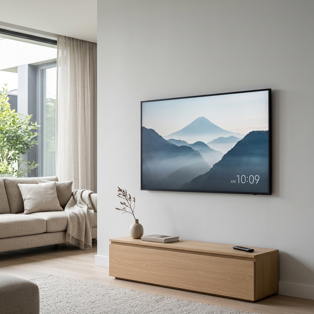 TV wall mount with complete cable concealment
