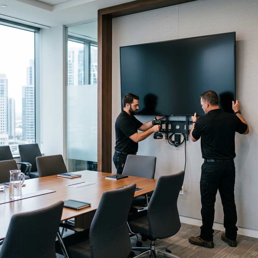 Commercial TV installation in office or business